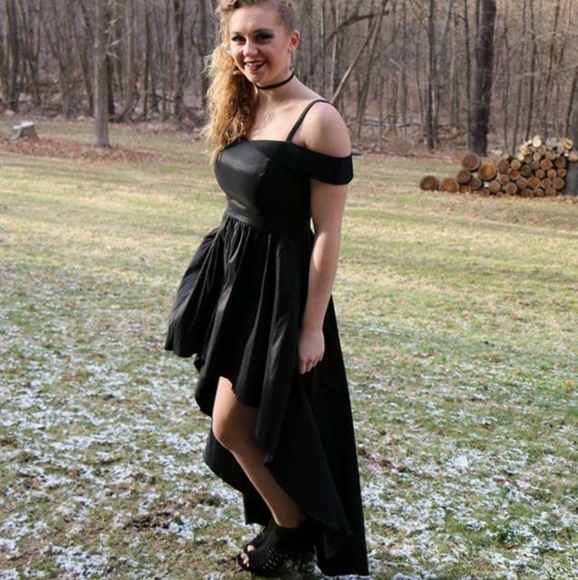 B Smart Black High Low Formal Dress 